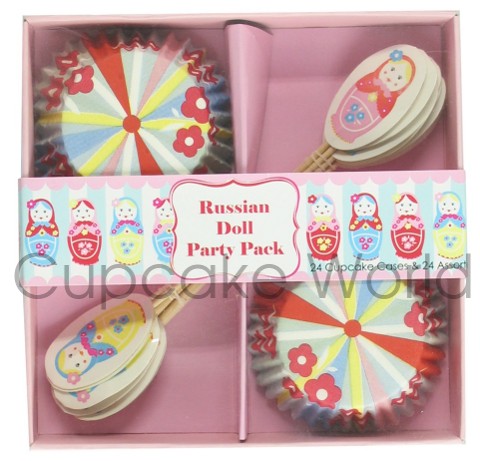 ROBERT GORDON RUSSIAN DOLL CUPCAKE CASE & TOPPER PARTY 24 SETS